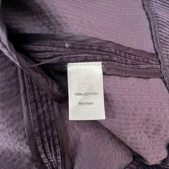 J. Jill Wide Whale Corduroy Velvet Trim Button Front Shacket Jacket Sz Medium - Picture 8 of 8